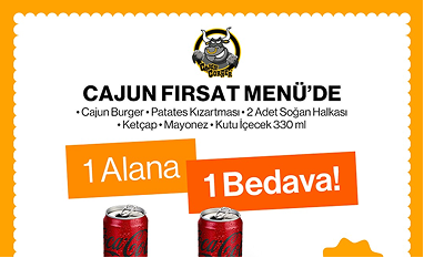 <p>CAJUN CORNER'DE<br>2 AL 1 &Ouml;DE KAMPANYASI</p>